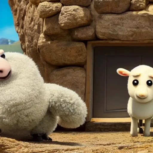 Image similar to dwayne johnson as character on shawn the sheep movie