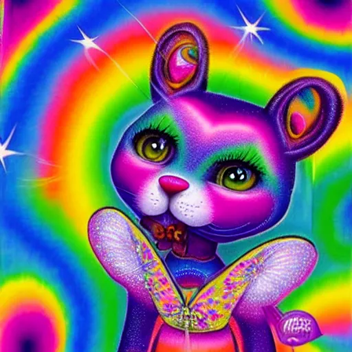 Prompt: Lisa Frank collaboration with Mark Ryden