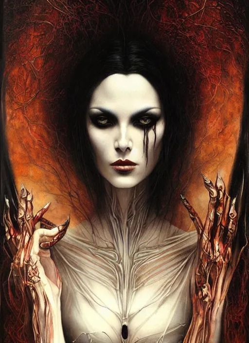 Image similar to mystic cult vampire woman, dark mystical fearful horror, epic surrealism expressionism symbolism, perfect, by karol bak, louise dalh - wolfe, masterpiece