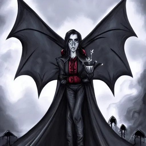 Prompt: Vampire dream, darkness, scary, D&D, art by Coast of the Wizards