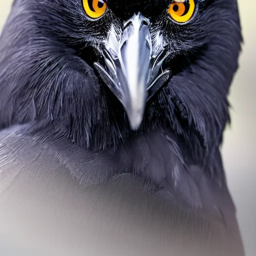 Image similar to A portrait of a crow dressed as a wizard, UHD, 4K