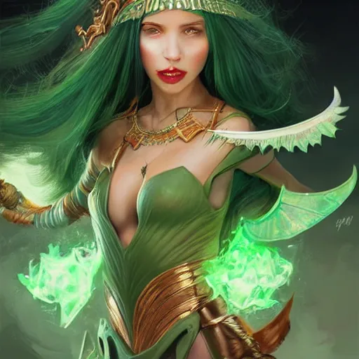 Image similar to A masterpiece portrait of a copper princess menacing girl with tall green amazing egypt wig with bat wings. trending on artstation, digital art, by Stanley Artgerm Lau, WLOP, Rossdraws, James Jean, Andrei Riabovitchev, Marc Simonetti, Yoshitaka Amano