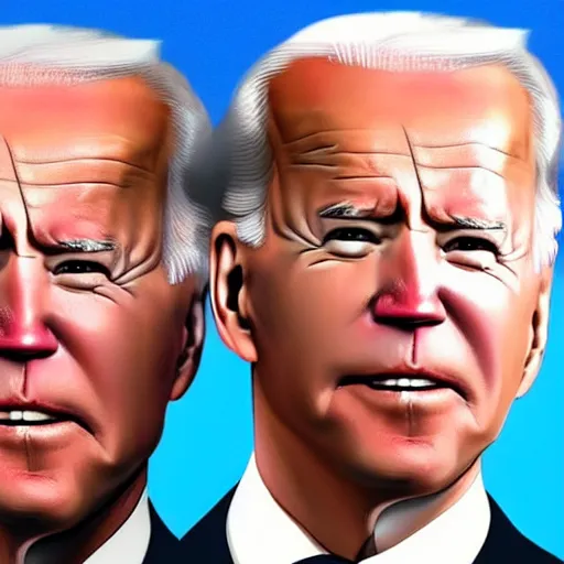 Prompt: Joe Biden’s face on a line