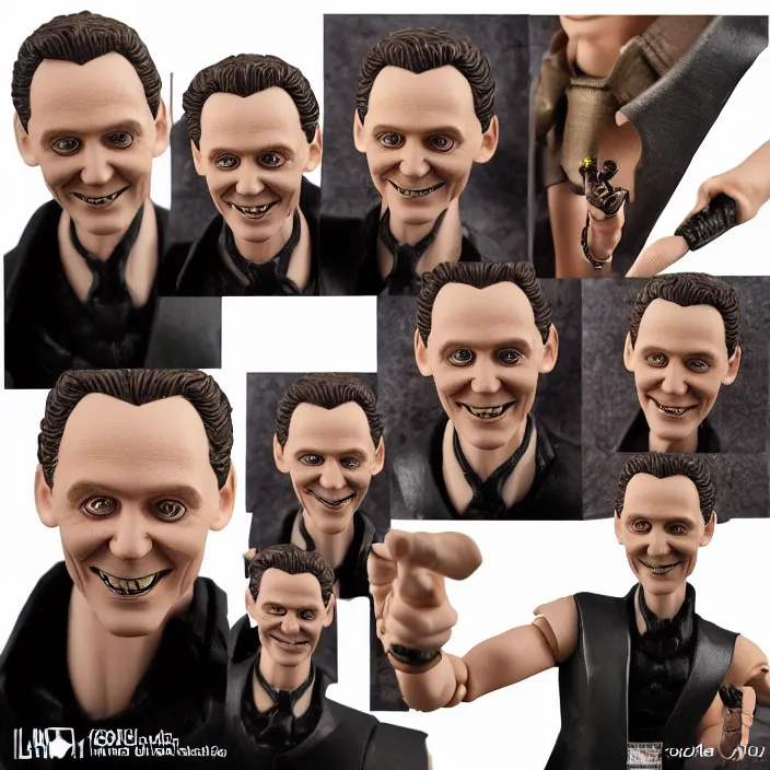 Prompt: tom hiddleston, a goodsmile figure of tom hiddleston, loki, figurine, detailed product photo