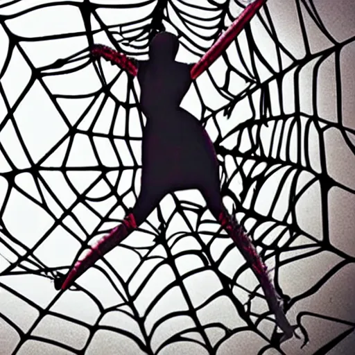 Image similar to a designer-made avant-garde fashion spider web