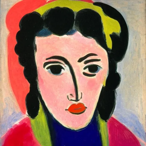 Image similar to woman face style of Matisse