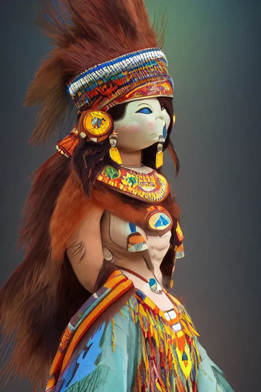 Image similar to Hopi kachina doll, cinematic lighting, soft bokeh, fantasy, modern, colourful, highly detailed, digital painting, artstation, deviantart, concept art, sharp focus, illustration, by alphonse mucha