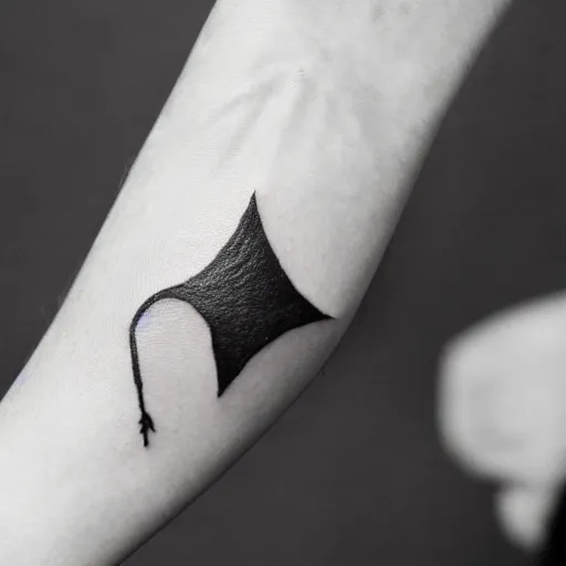 Image similar to handpoke tattoo of a black and white abstraction, stick poke, lineart