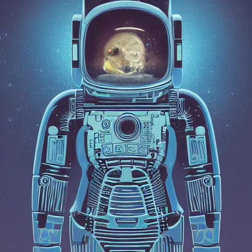 Image similar to intricate mechanical transformer astronaut portrait by yoshitomo nara, by beeple, by yoshitaka amano, by victo ngai, by shaun tan, by good smile company, on cg society, 4 k wallpaper, pastel color theme, mandelbulb textures