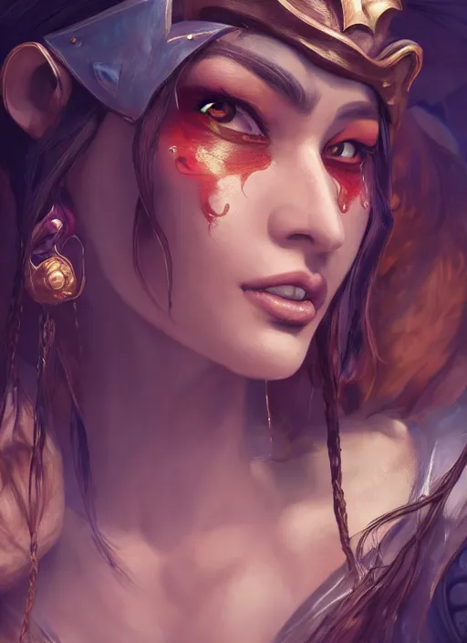 Prompt: samira from league of legends, wearing a pirate patch in her eye, au naturel, hyper detailed, digital art, trending in artstation, cinematic lighting, studio quality, smooth render, unreal engine 5 rendered, octane rendered, art style by klimt and nixeu and ian sprigger and wlop and krenz cushart