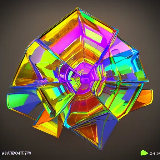 Prompt: beautiful 3d shapes colorful transparent overlapping, 3d render unreal engine trending on artstation