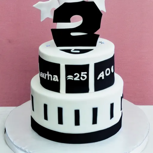 Image similar to the most epic, cinematic, detailed cake, with the number 25 on it