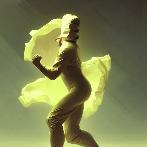 Image similar to character concept portrait of a man in a hazmat suit and a voluminous woman both dancing, intricate, elegant, digital painting, concept art, smooth, sharp focus, illustration, from metal gear, by ruan jia and mandy jurgens and william - adolphe bouguereau, artgerm