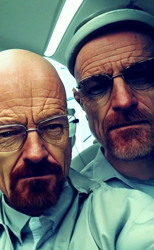 Image similar to img _ 0 4 2 4. jpg. candid walter white selfie. snapchat, instagram, hashtags, accidental photo,