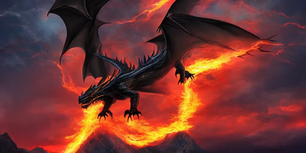 black fire dragon wallpaper