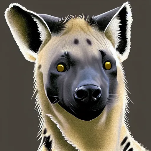 Image similar to digital painting of a hyena with white spots