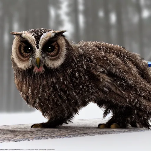 Image similar to Owlbear, 8k, ultra realistic, professional photography