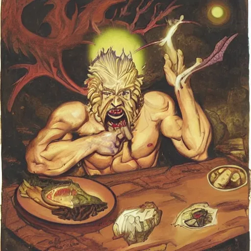 Image similar to primordial god eating his meal
