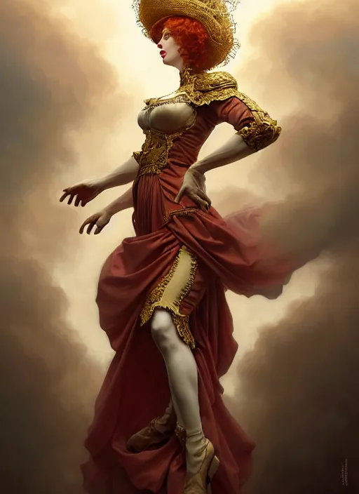 Image similar to christina hendricks dressed as napoleon, baroque painting, intricate, elegant, highly detailed, centered, digital painting, artstation, concept art, smooth, sharp focus, illustration, artgerm, tomasz alen kopera, peter mohrbacher, donato giancola, joseph christian leyendecker, wlop, boris vallejo