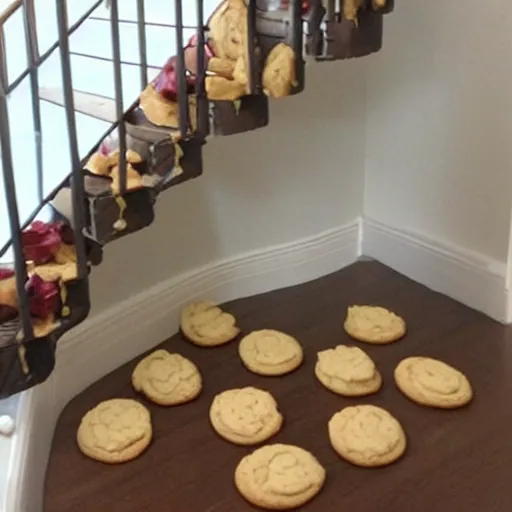 Prompt: Staircase made out of cookies