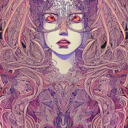 Image similar to a beautiful woman made up of carrots, an ultrafine detailed illustration by james jean, intricate linework, bright colors, final fantasy, behance contest winner, vanitas, angular, altermodern, unreal engine 5 highly rendered, global illumination, radiant light, detailed and intricate environment