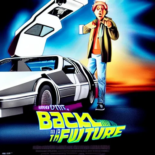 Image similar to the new Back to the Future movie poster, 2023