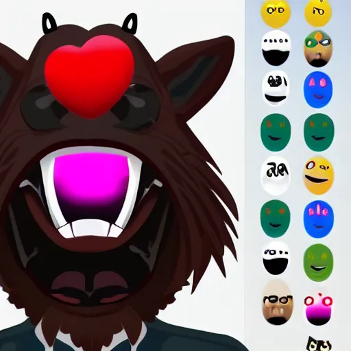 Prompt: high quality photograph of a rabid dog with rabies, emoji faces are rabies foam, trending on artstation