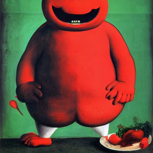 Image similar to a painting of the Kool-Aid Man mascot by Agnolo Bronzino