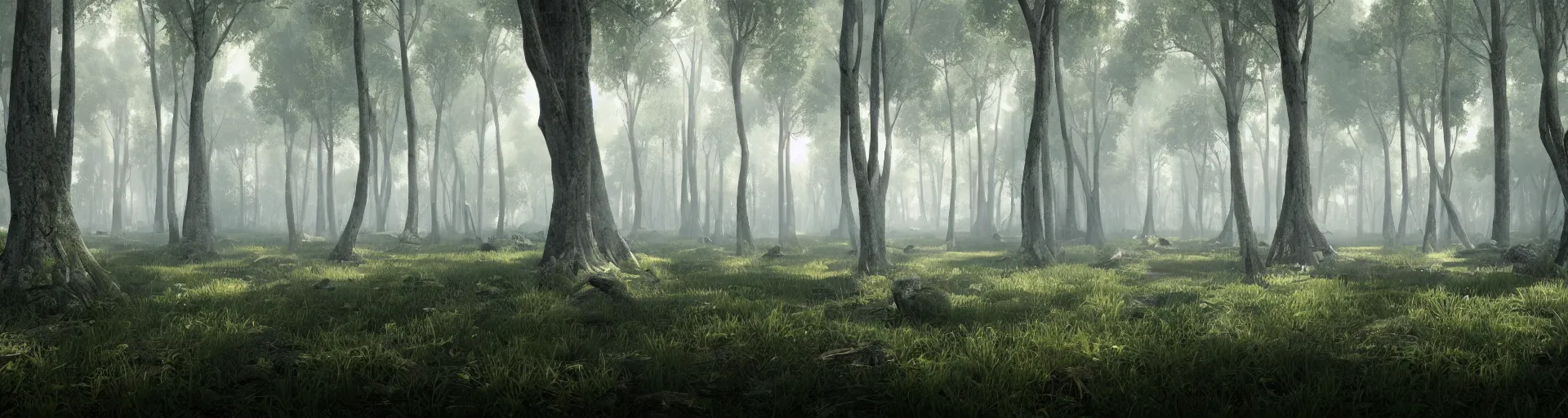 Prompt: beautiful render of a forest, unreal engine, trees in a row, png, on white background, by greg rutkowski, cgsociety