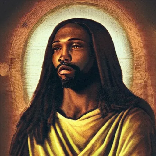 Prompt: a photograph of a black Jesus sighting in Kingsport, TN