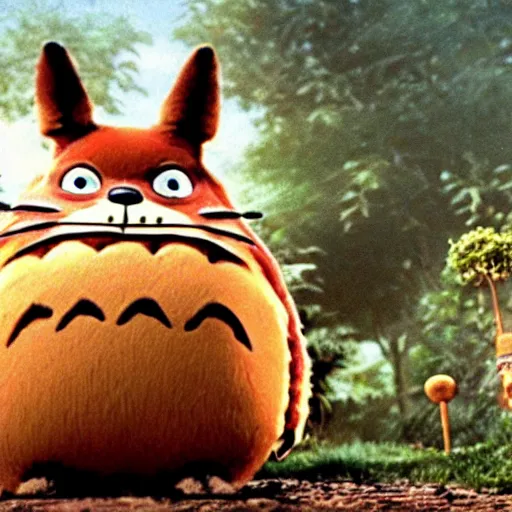 Image similar to a still of totoro in fantastic mr fox