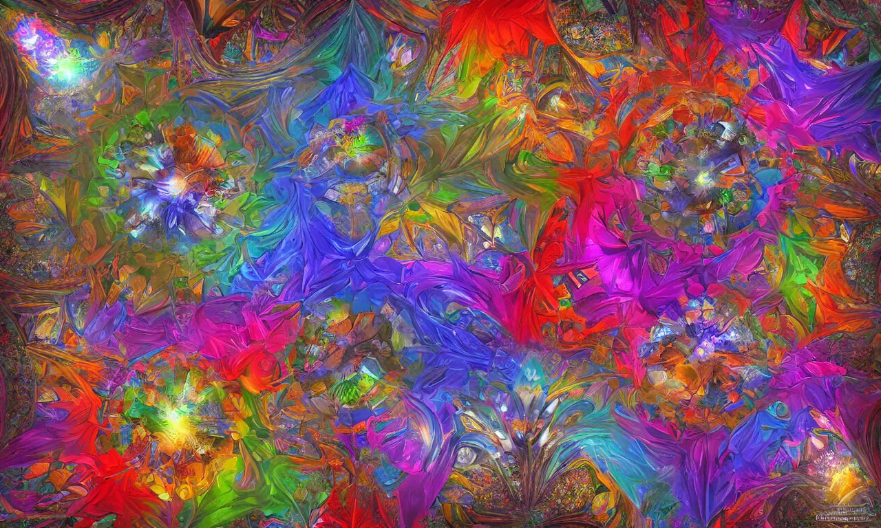 Image similar to voronoi engine laboratory 3 d volume kaleidoscope mandala fractal chakra digital multicolor stylized concept substance by artgerm, rossdraws, norman rockwell, magali villeneuve, gil elvgren, alberto vargas, earl moran, enoch bolles radiating a glowing aura global illumination ray tracing hdr