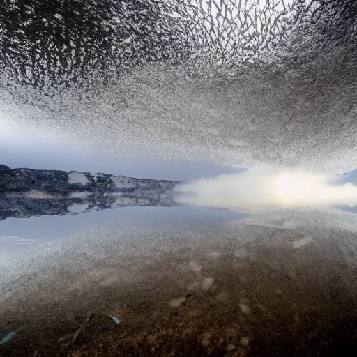 Prompt: an exploding lake in the alps, underwater explosion, national geographic, photography