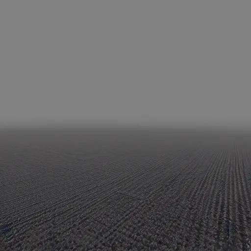 Prompt: 3 d render of an infinite gray flat landscape with giant gray pillars that go infinite height, eerie, slightly dark, slightly foggy, first person,