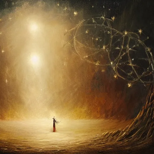 Prompt: two star crossed lovers at the end of time, artstation hall of fame gallery, editors choice, #1 digital painting of all time, most beautiful image ever created, emotionally evocative, greatest art ever made, lifetime achievement magnum opus masterpiece, the most amazing breathtaking image with the deepest message ever painted, a thing of beauty beyond imagination or words