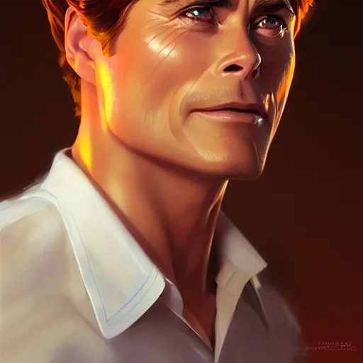 Image similar to rob lowe as an ice cream cone, charlie bowater, artgerm, ilya kuvshinov, krenz cushart, ruan jia, realism, ultra detailed, 8 k resolution