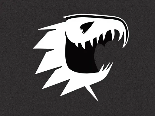 Image similar to stylized angry energetic dynamic velociraptor!!! sports logo!!! black and white sketch