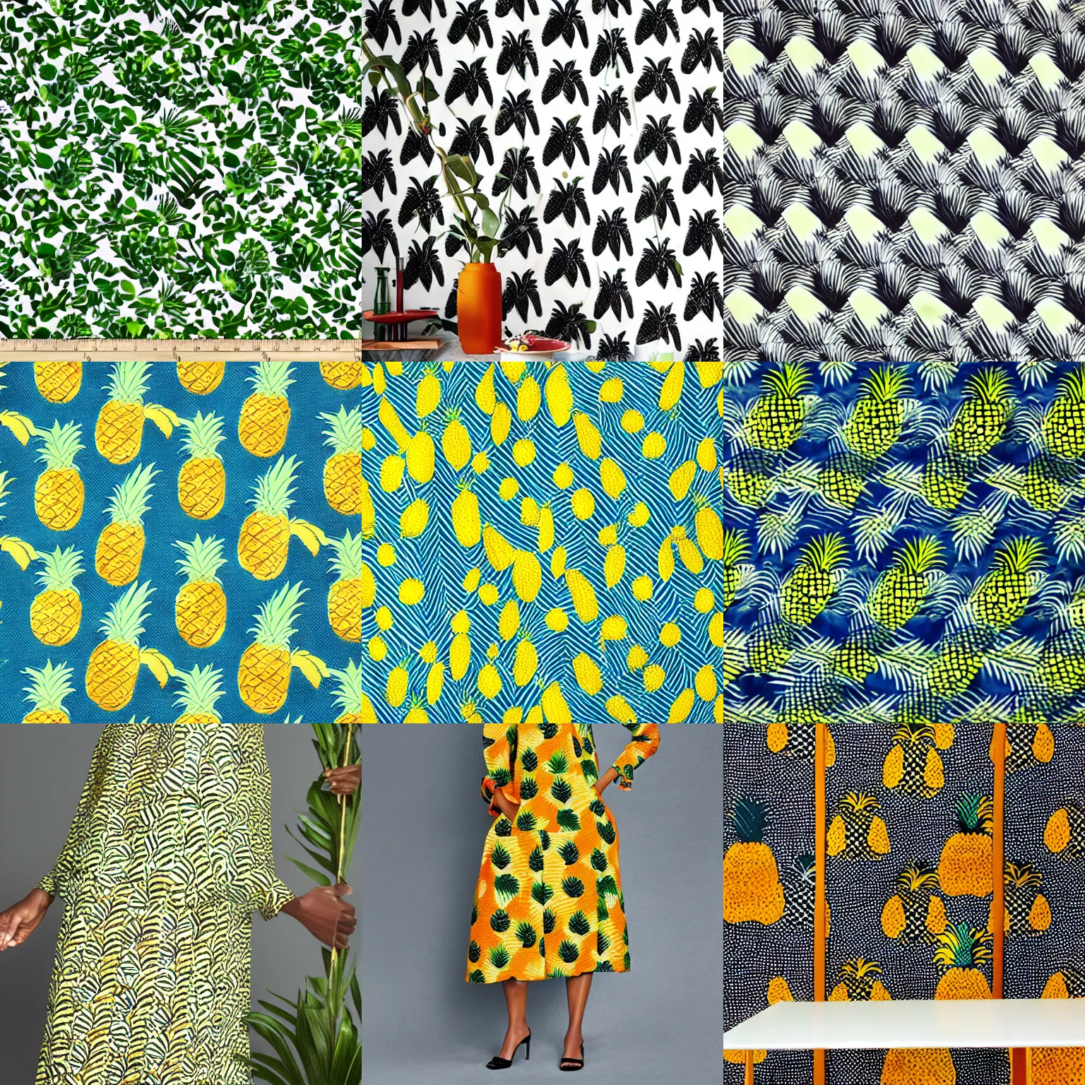 Prompt: marimekko Chitenge pineapple