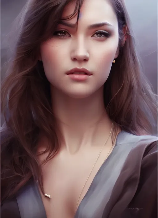 Image similar to photo of a gorgeous young woman in the style of stefan kostic, realistic, sharp focus, 8 k high definition, insanely detailed, intricate, elegant, art by stanley lau and artgerm