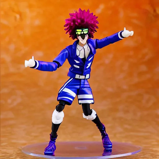 Prompt: Redfoo as a Figma anime figurine. Posable PVC action figurine. Detailed artbreeder face. Full body 12-inch Figma anime statue.