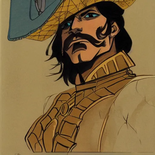 Image similar to spanish conquistador portrait, by Satoshi Kon