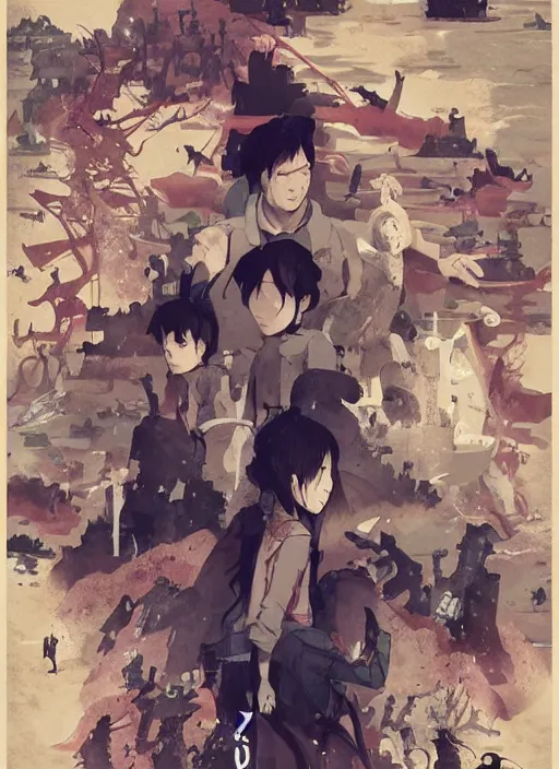 Image similar to poster for a film animation called the tokyo flood, 8 k, hd, dustin nguyen, akihiko yoshida, greg tocchini, greg rutkowski, cliff chiang