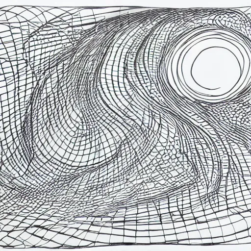 Image similar to continuous single line contour - drawing of neo matrix, pen on white paper