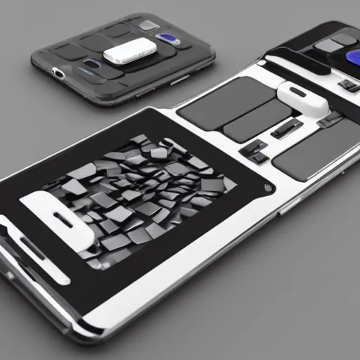 Image similar to a smartphone with 7 8 cameras, concept 3 d render