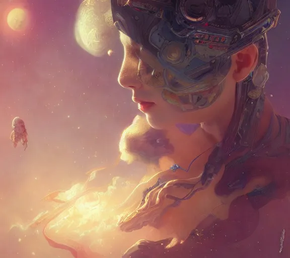 Image similar to photography of space dream - up, deep focus, intricate, elegant, highly detailed, digital painting, artstation, concept art, matte, sharp focus, illustration, art by artgerm and greg rutkowski and alphonse mucha and gil elvgren