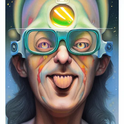 Image similar to lucky irocez projector portrait by gaston bussierre and charles vess and james jean and erik jones and rhads, inspired by rick and morty, epic, funny, huge scale, beautiful fine face features, intricate high details, sharp, ultradetailed