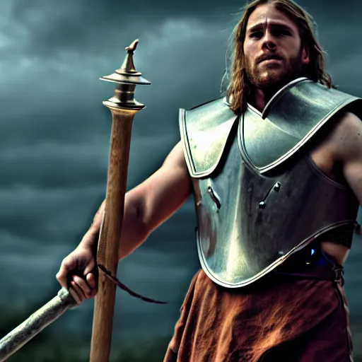 Image similar to a minotaur wearing plate armor and holding a mace, high resolution film still, 4k, HDR lighting, film by Thor Freudenthal and Chris Columbus