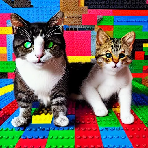 Prompt: cat lego