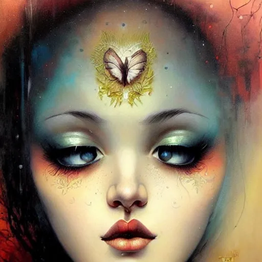 Image similar to the most beautiful girl in the world, portrait by Karol Bak and jeremiah ketner