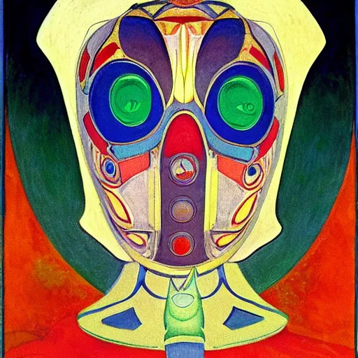 Image similar to robot wearing a luna moth mask, by annie swynnerton and nicholas roerich and leo and diane dillon and adolf wolfli and diego rivera, elaborate costume, little glowing lights, rich color, dramatic cinematic lighting, smooth, sharp focus, extremely detailed